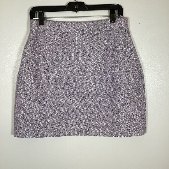 Paris Atelier & Other Stories Tweed Wool Lavender Mini Skirt Medium Sparkle Twee - Picture 8 of 9